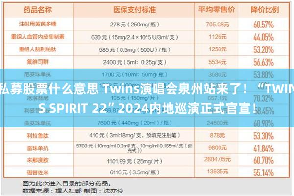 私募股票什么意思 Twins演唱会泉州站来了！“TWINS SPIRIT 22”2024内地巡演正式官宣！