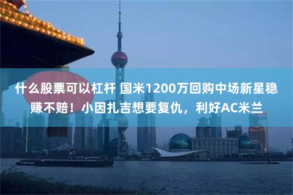 什么股票可以杠杆 国米1200万回购中场新星稳赚不赔！小因扎吉想要复仇，利好AC米兰