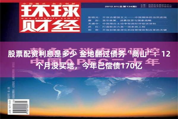 股票配资利息是多少 金地翻过债务“高山”：12个月没买地，今年已偿债170亿