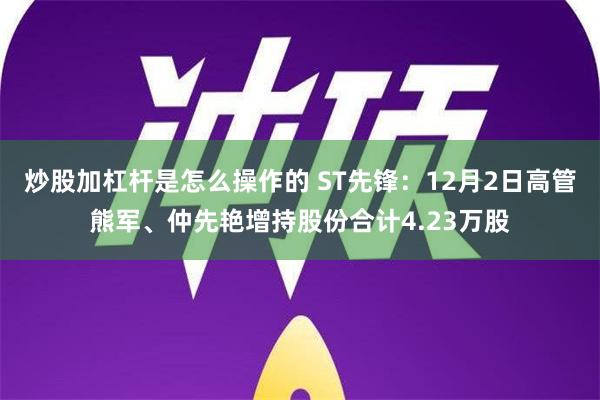 炒股加杠杆是怎么操作的 ST先锋：12月2日高管熊军、仲先艳增持股份合计4.23万股