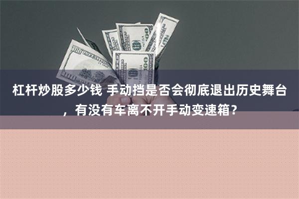 杠杆炒股多少钱 手动挡是否会彻底退出历史舞台，有没有车离不开手动变速箱？